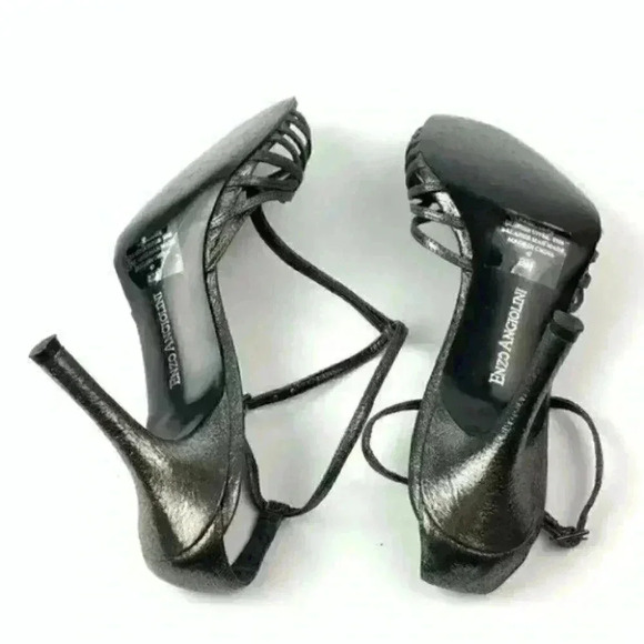 Enzo Angiolini heel Gellert pewter leather t-strap - Picture 6 of 9